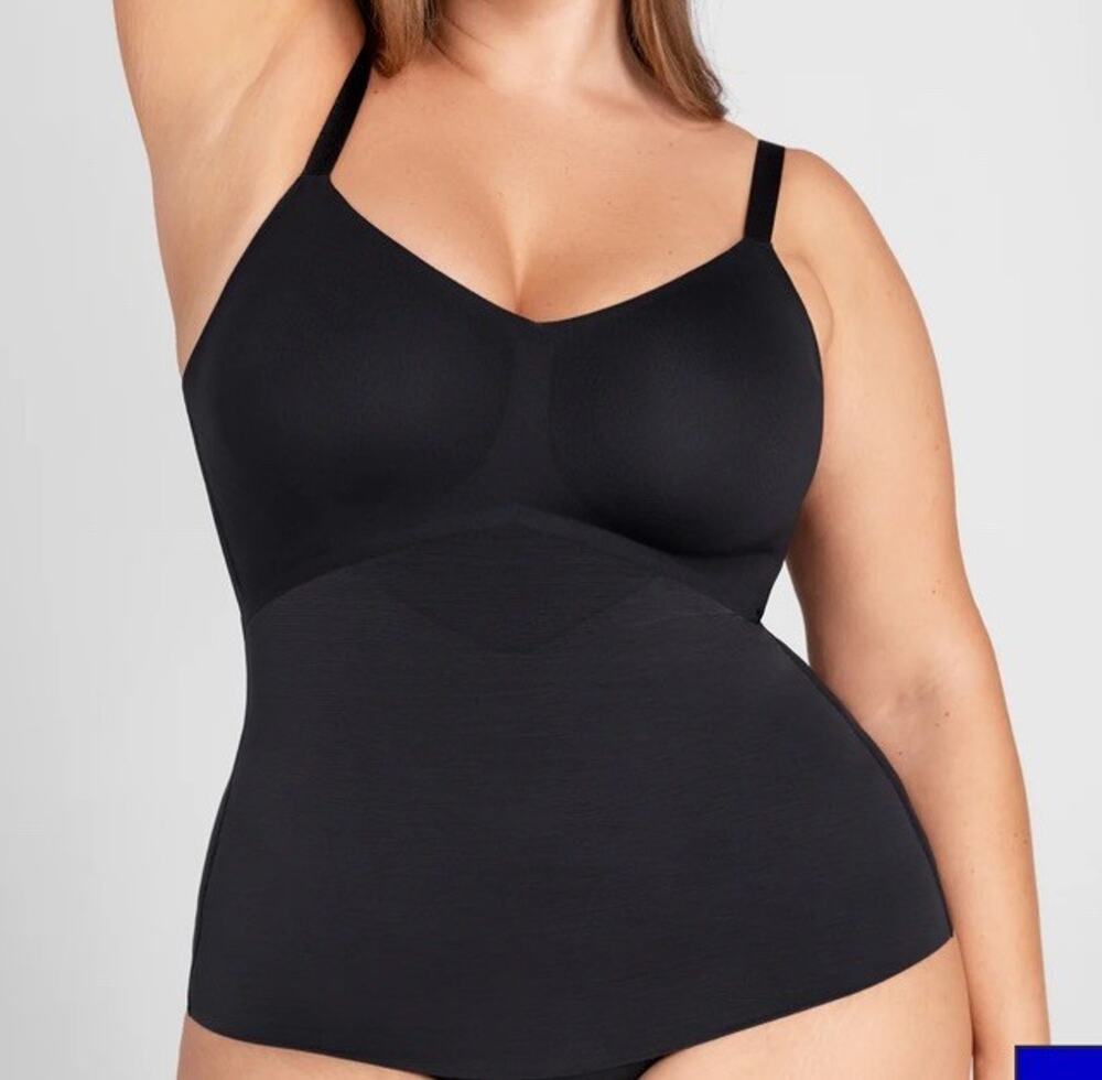 Honeylove Liftwear Cami Removable Pads Black Shapewear Size 2 XLarge Adjustable
